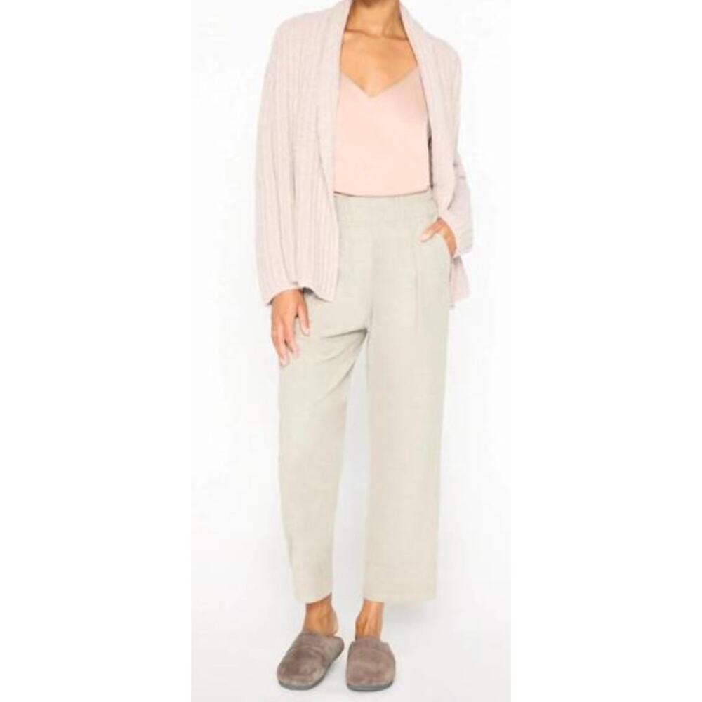 Brochu Walker Neutral Wide-Leg Cropped Trousers in Light Taupe